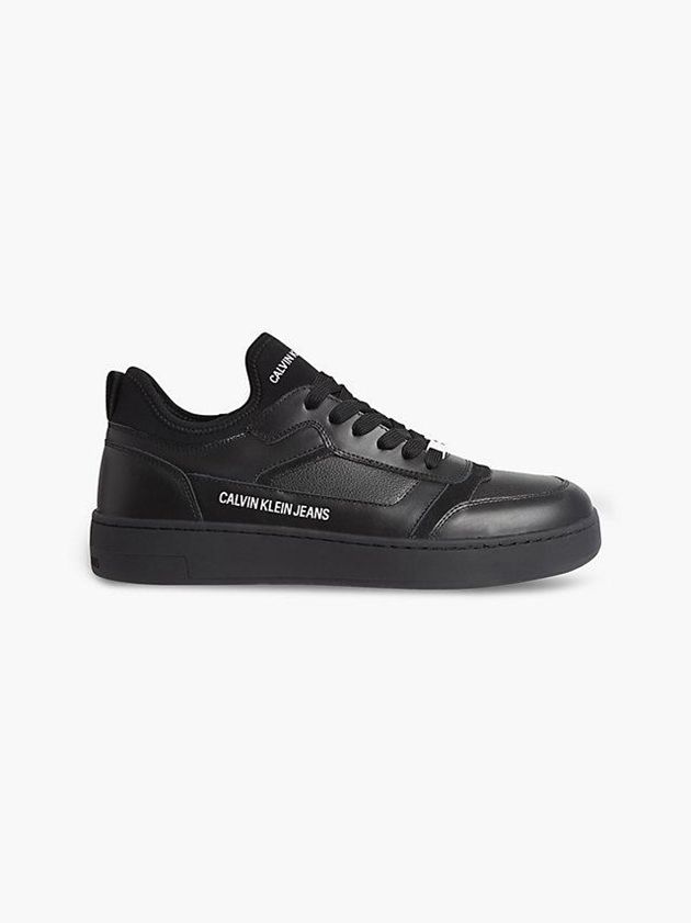 Calvin Klein USA Leather Mens Sneakers Black 3760521-TB